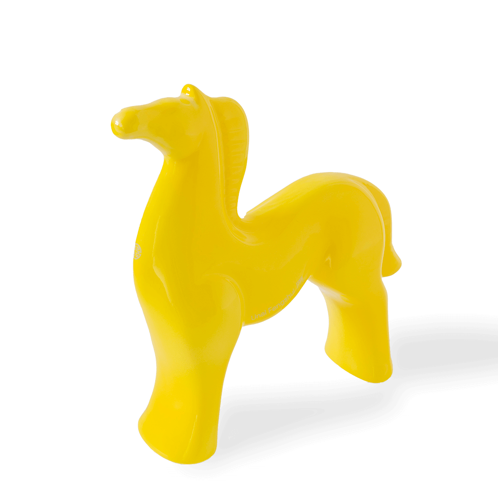 Figura Caballo Feng Shui de Céramica Amarillo 