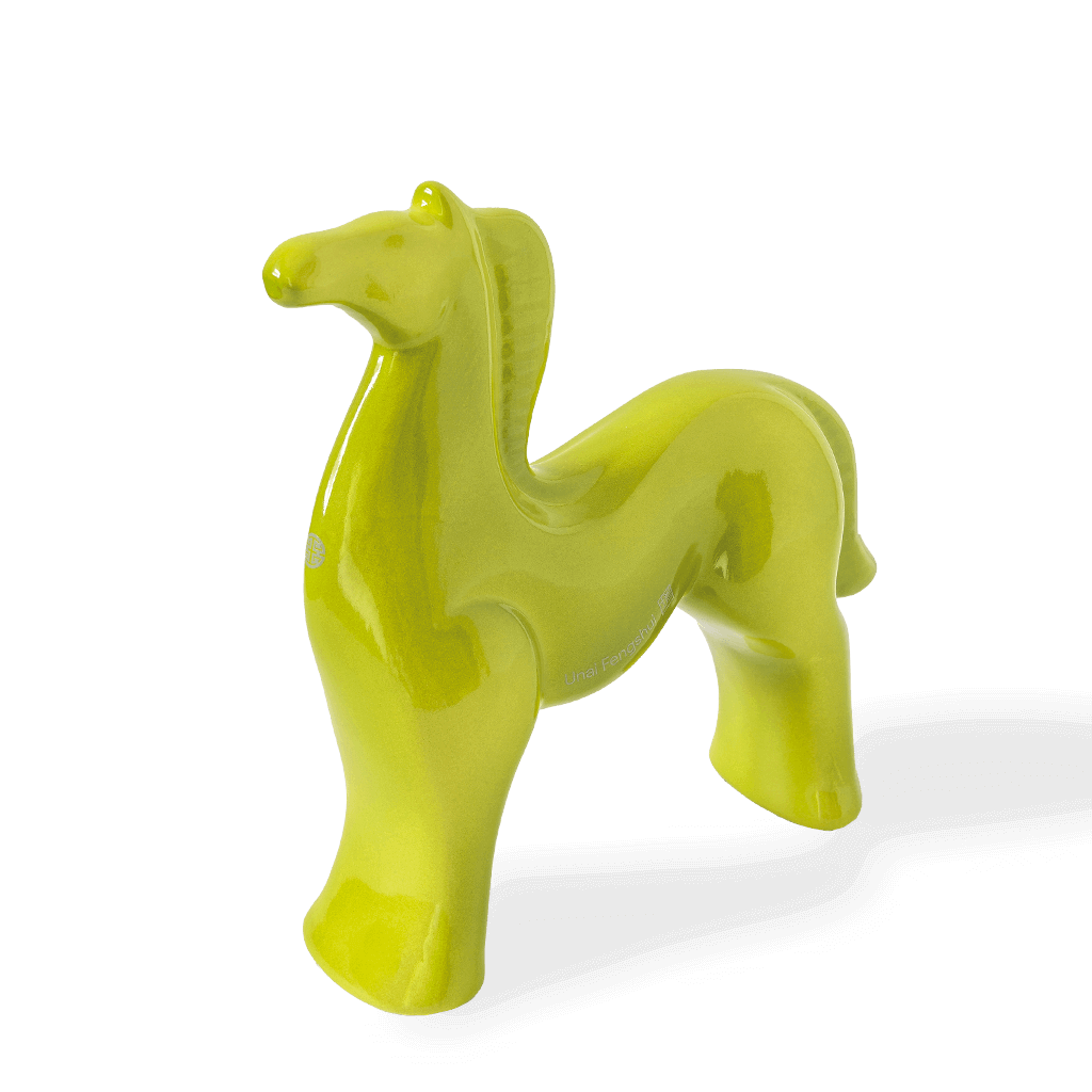 Figura Caballo Feng Shui de Céramica Verde