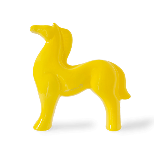 Figura Caballo Feng Shui de Céramica Amarillo Chino