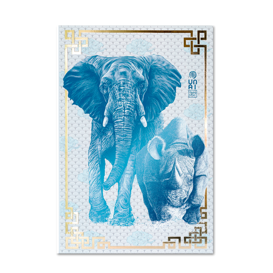 Elefante Feng Shui Azul | Lamina de la Suerte 